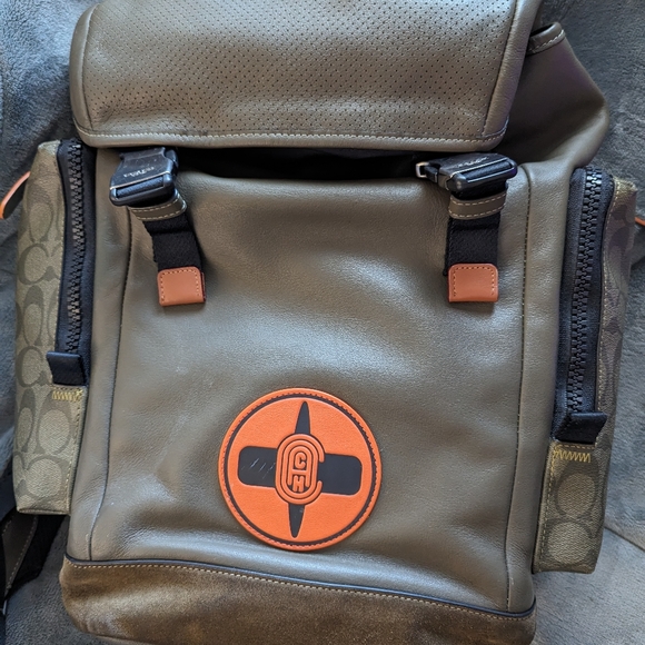 Coach Michael B Jordan Brand Line/ Naruto Influenced Backpack. Brown/Orange - Picture 5 of 5